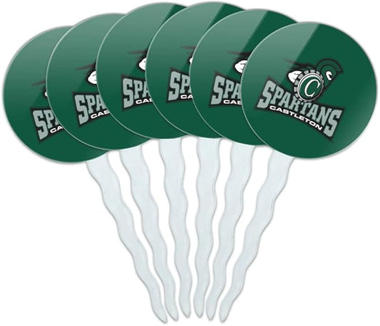 Castleton University Primary Logo Cupcake Picks Toppers Decoration Set of 6