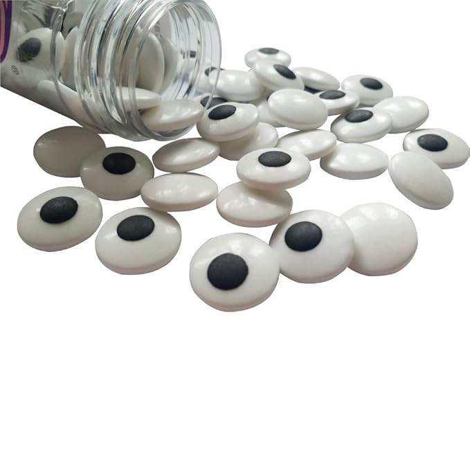 2 Bottles Candy Eyeballs Eyes Cake Cupcake Toppers Cookie Decorations,Two Size Mixed, Edible Dessert Sprinkles for Halloween Christmas Cake Cupcakes Decoration