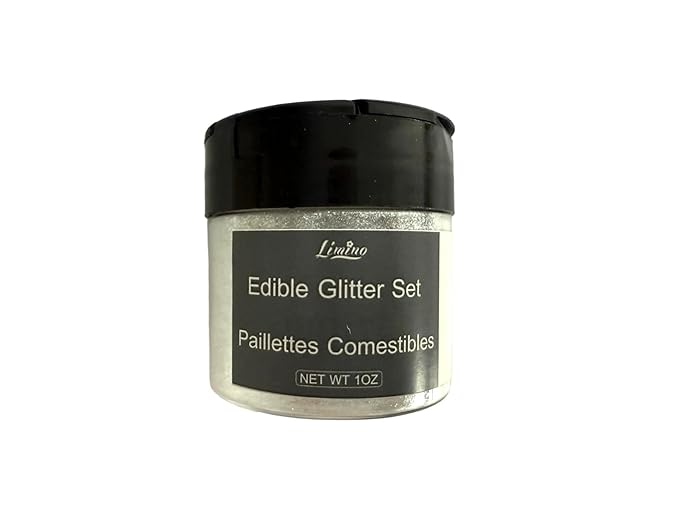 Edible Glitter - 30g Edible Luster Dust Metallic Food Grade Coloring Glitter for Drinks, Baking, Cake Decorating - Edible Dust Powder Shimmer Sprinkle Powder for Icing, Cocktail, Candy (White)