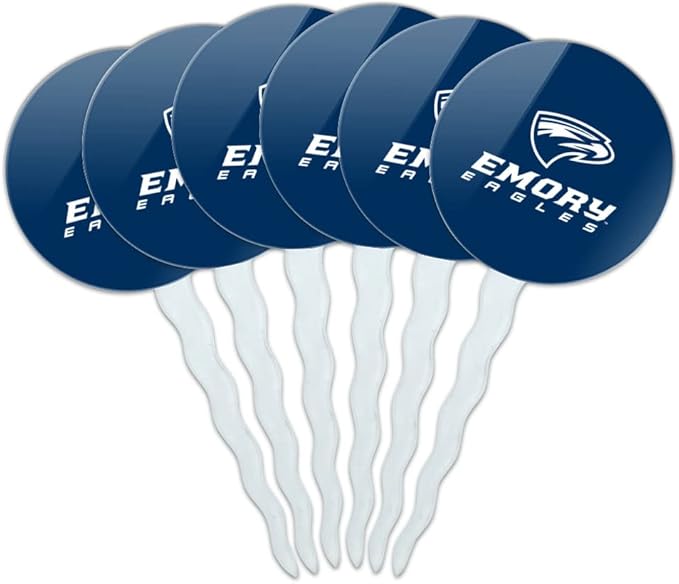 Emory University Primary Logo Cupcake Picks Toppers Decoration Set of 6