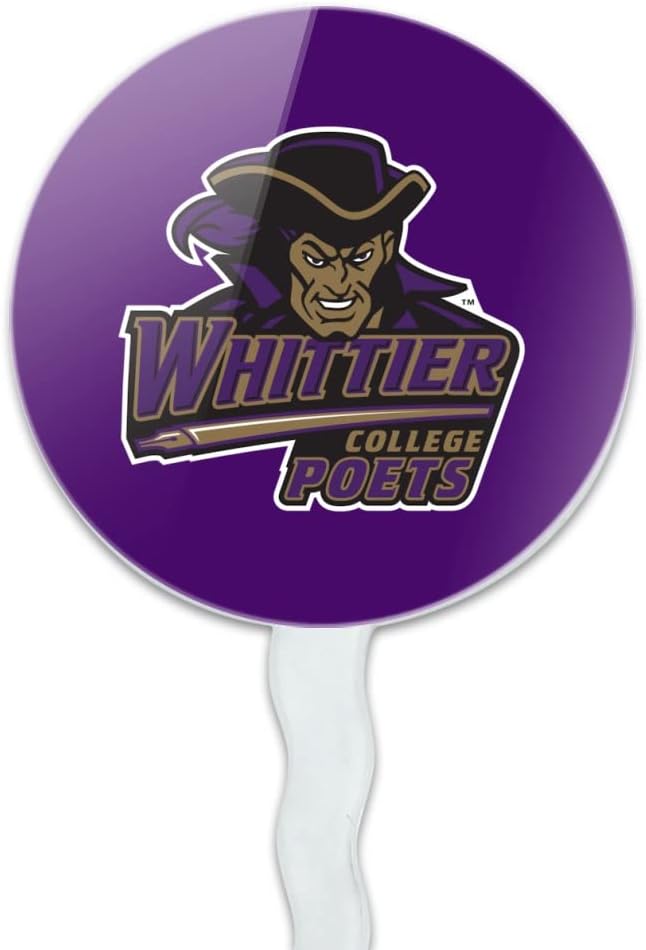 Whittier College Primary Logo Cupcake Picks Toppers Decoration Set of 6
