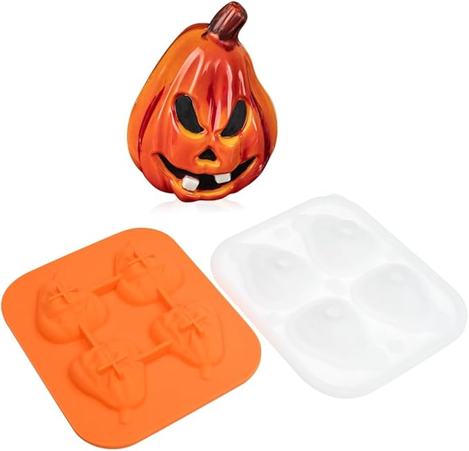 mostsom Silicone Mold Mousse Molds 2 in 1 Pastry Mold 3D Pumpkin Halloween Dessert Mousse Cake Baking Pan Chocolate Candles Soap Fondant Molds DIY Cake Decoration Tools (C_ Pumpkin)