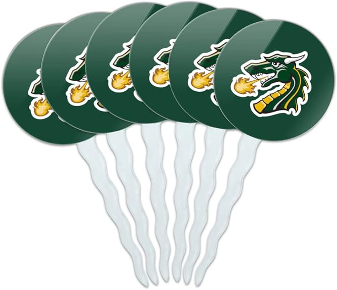 Tiffin University Primary Logo Cupcake Picks Toppers Decoration Set of 6