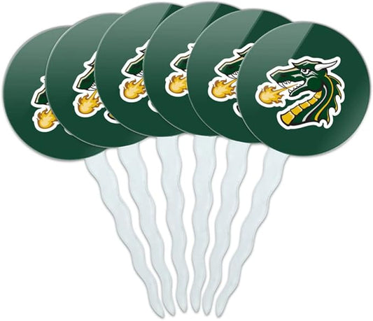 Tiffin University Primary Logo Cupcake Picks Toppers Decoration Set of 6