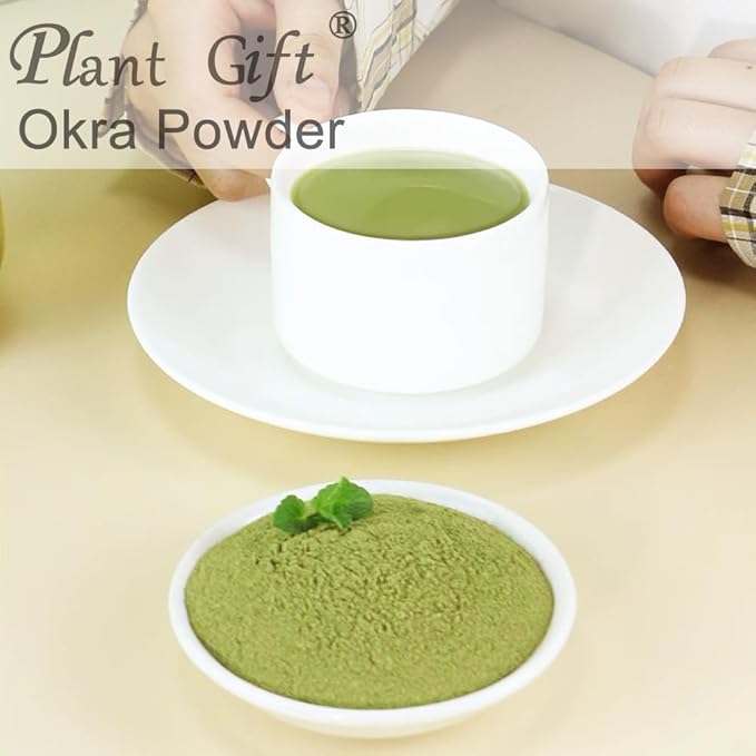 100% Natural Pure Okra Powder 100g/3.52oz 黄秋葵粉 for Smoothies, Shakes, Baking & Drinks, Tea | Free from Preservatives