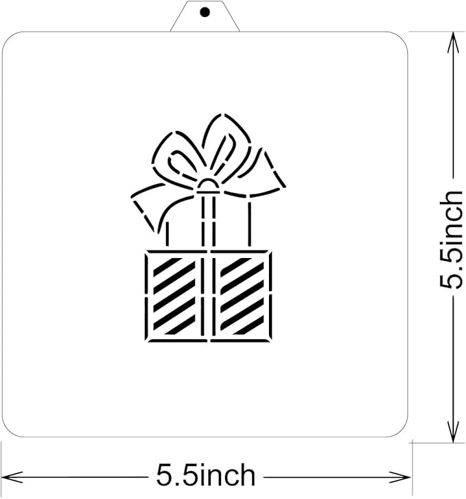 Cookie Cutter and Stencil Set Bundle Kit PYO Cookies Paint Your Own Diy Bakery Fondant Sugar Happy Birthday Wedding Baby Candle Kids Painting Coloring Pages Comb (Stacked Present)