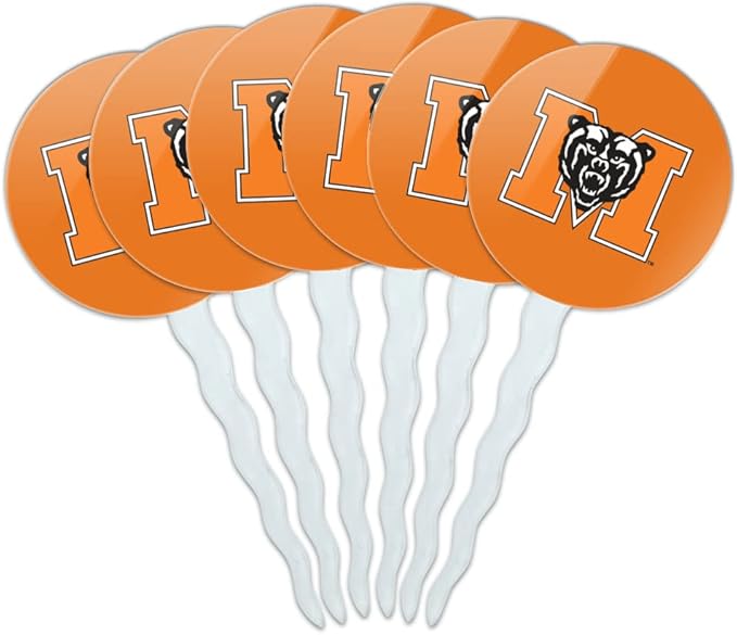 Mercer University Primary Logo Cupcake Picks Toppers Decoration Set of 6