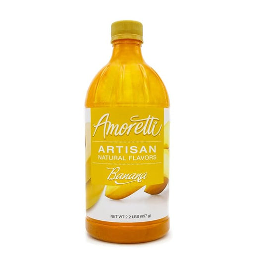 Amoretti - Natural Banana Artisan Flavor Paste, 2.2 lbs, Perfect For Ice Cream, Beverages, Cakes, and more, Preservative Free, Vegan, Gluten Free, No Artificial Sweeteners, Highly Concentrated