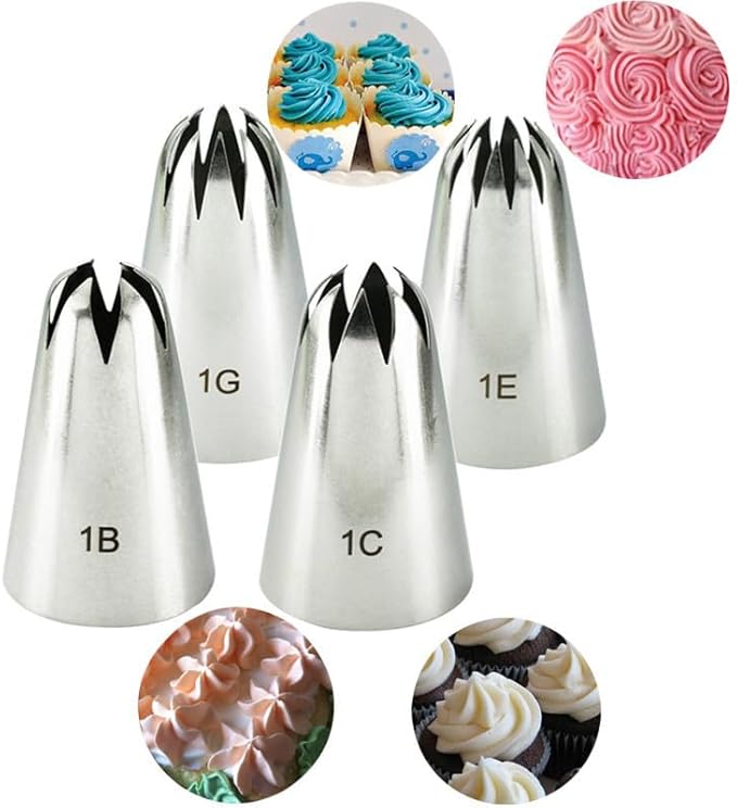 Cake Decorating Icing Piping Tip, large Decorating Tips Stainless Steel, Cake Icer Tips Large Decorating Icing Tips, Decorating Tools, Icing and Piping Tips (1C)