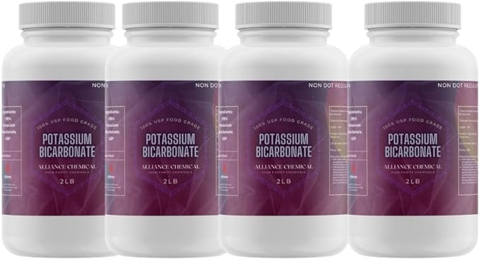 Potassium Bicarbonate - FCC USP Grade for Baking, Winemaking & Health, 4 Pack, 8 LB Total