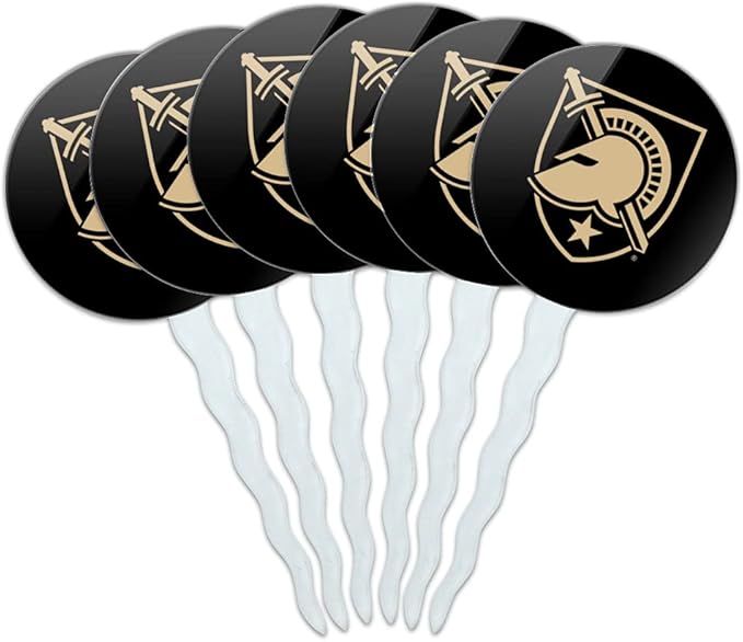 United States Military Academy Primary Logo Cupcake Picks Toppers Decoration Set of 6