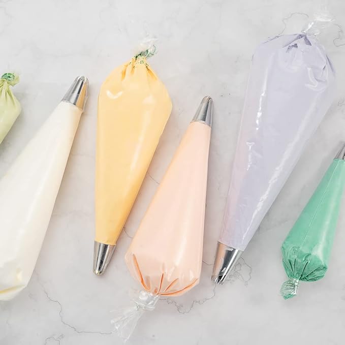Restaurantware Pastry Tek 18 Inch Piping Bags 100 For Icing Pastry Bags - Disposable Food Grade Clear Plastic Decorating Bags Non Slip For Frosting Cupcakes Cakes And Pies