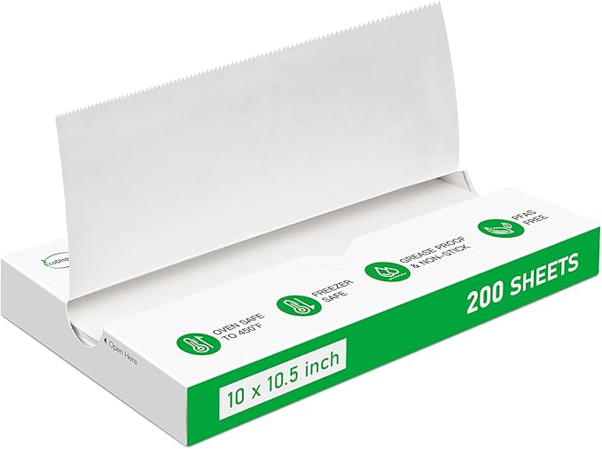 EcoDispose Precut POP UP Deli Paper Sheet Pack of 200, Interfolded Heavy Paper for Food Wrap and Serving (10" x 10-1/2", White）