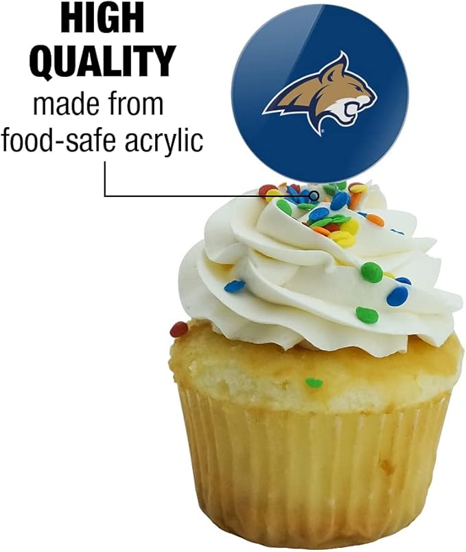 Montana State University Primary Logo Cupcake Picks Toppers Decoration Set of 6