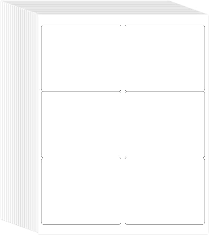 L LIKED Printable Shipping Address Labels, 500 Sheets, 3-1/3" x 4" Sticker Labels for Laser/Inkjet Printing, Matte White - 3000 PCS Labels.