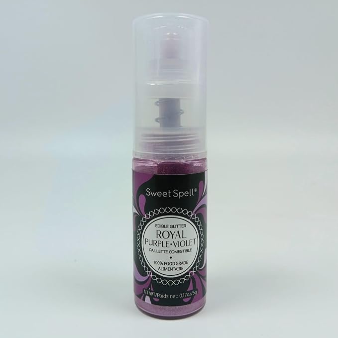 Sweet Spell Edible Cake Glitter Spray – Shimmering Magic for Cakes Decorating & Cocktails – 100% Edible, Food-Grade, Vegan, Gluten-Free (Purple)