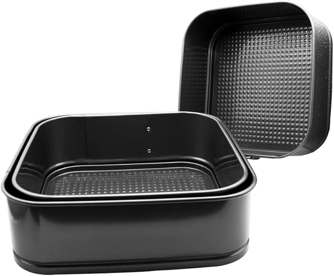1 Piece Square Springform Cake Tin for Baking Non Stick, Pudding Pan, Bake Tin for Cake, Carbon Steel, 24 cm