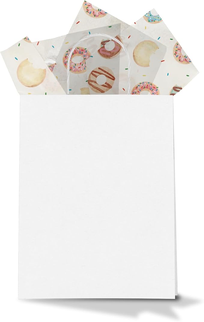 Donuts Printed Tissue Paper for Gift Bags or Boxes and Wrapping - Party Bulk Decorative Art Tissue Paper for Packaging and Gifting | 24 Sheets 20" x 30"