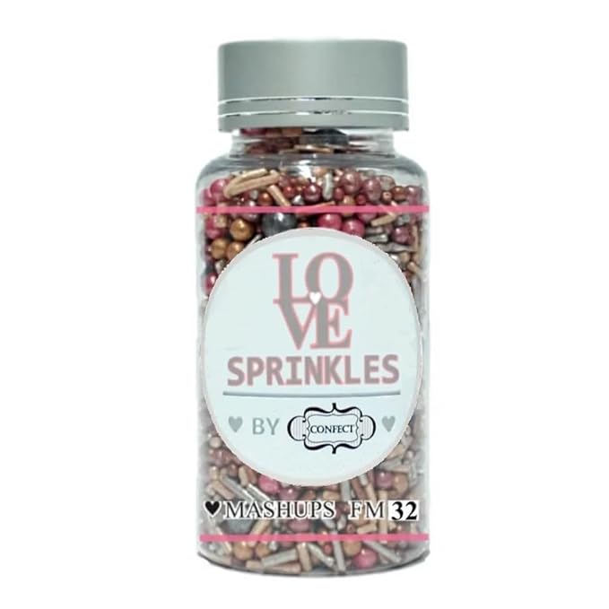Confect Fusion Sprinkle Mix – Pink & Silver Sprinkles with Metallic Sugar Pearls – Edible Cake Decorations for Cupcakes, Cookies & Desserts – Baking Toppings | Vegan, Gluten-Free, Soy-Free, Dairy-Free, Palm Oil-Free – 4.2 Oz