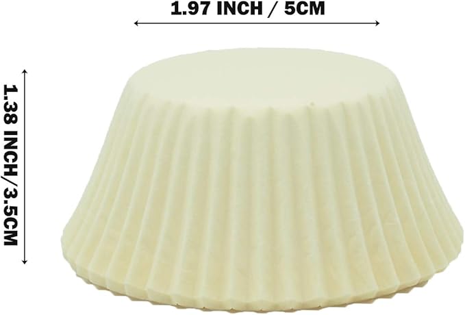 Premium White Standard Greaseproof Cupcake Liners Muffin Baking Cups for Wedding, 100-Count