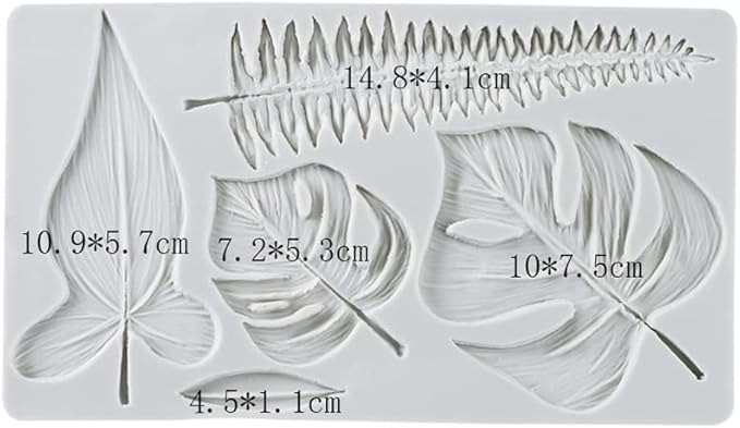 Leaf Silicone Mold Rose Flower Fondant Molds DIY Cake Decorating Tools Sugarcraft Candy Resin Clay Chocolate Gumpaste Moulds (2011.20.8CM)