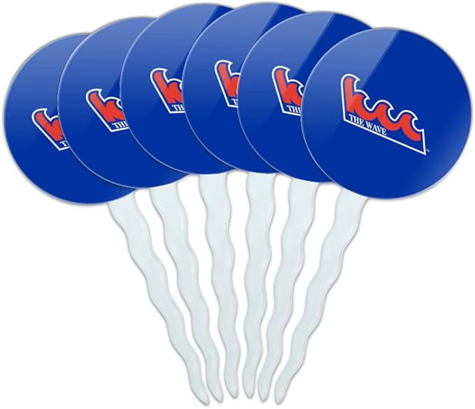 Kingsborough Community College Primary Logo Cupcake Picks Toppers Decoration Set of 6