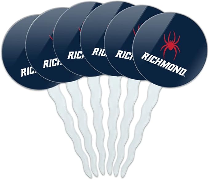 U of Richmond Primary Logo Cupcake Picks Toppers Decoration Set of 6