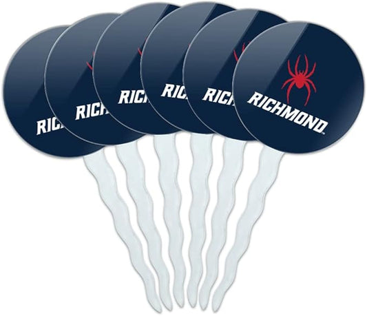 U of Richmond Primary Logo Cupcake Picks Toppers Decoration Set of 6