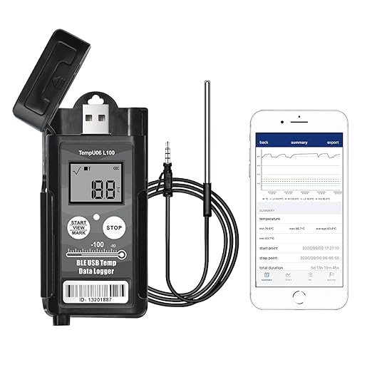 Tzone Bluetooth Temperature Data Logger USB Low Temp Recorder with Probe,Digital Freezer Thermometer Logger with Auto Report,Temperature Sensor for Refrigerator Lab Cold Chain Transportation Monitor