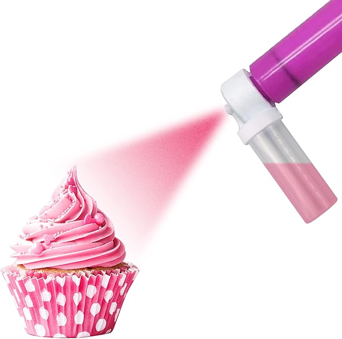 Rainmae Manual Airbrush for Decorating Pastry Cake, DIY Baking Tools with 4pcs Cake Spray Tube for Kitchen Cupcakes Cookies and Desserts Decorating Cake Icing Coloring Spray Gun, Kitchen Supplies Tool