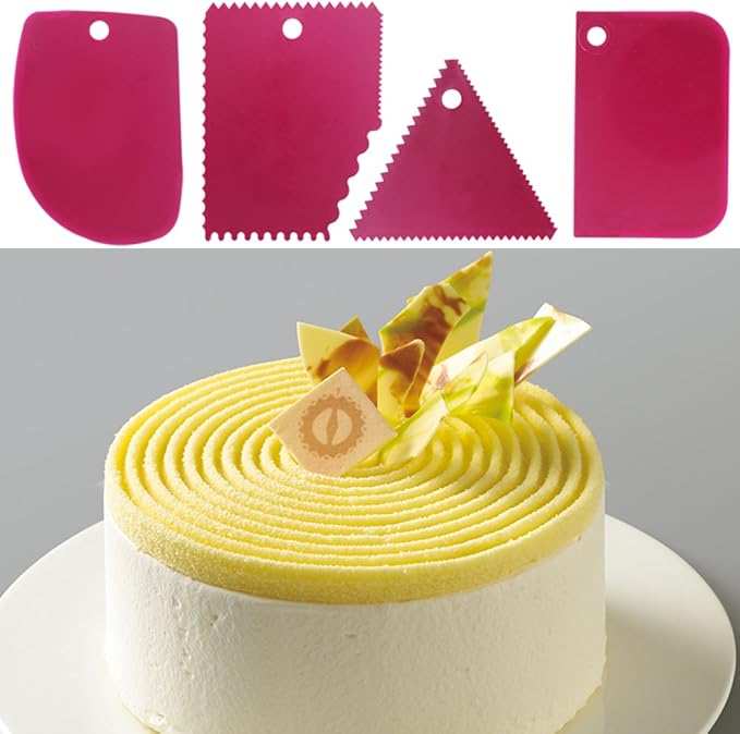 DaKuan Fabulous Cake Scraper Smoother and Fondant Kit - 6 Pcs Decorative Scrapers Polisher and 16 Pcs Modeling and Sculpting Tools