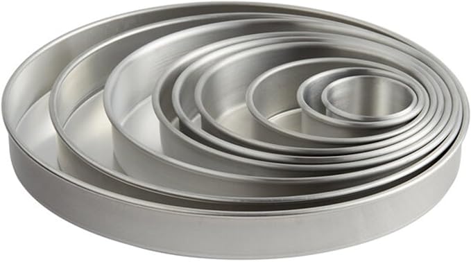 Heavy-Duty Round Aluminum Layer Cake Pan – Professional Bakeware for Baking Layered Cakes Even Heat Distribution Easy Release (9"x3")