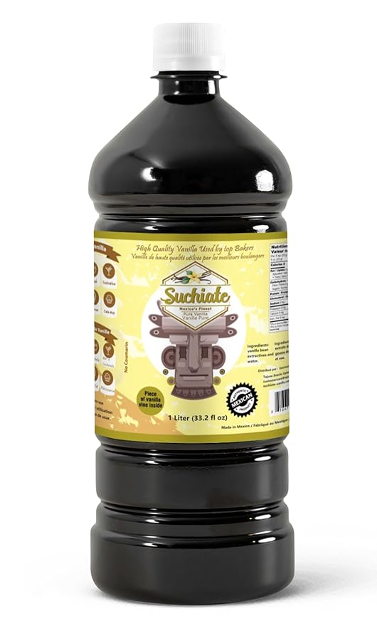 Suchiate Pure Vanilla | Mexican Vanilla for Baking and Desserts | Made with Real Vanilla Bean | Vainilla Mexicana Buena 33.8oz (1 Liter)