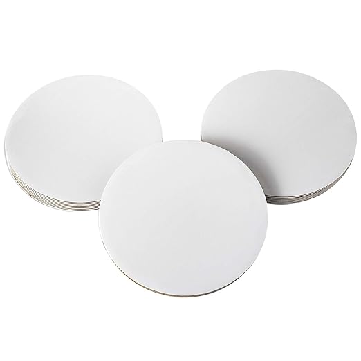 ONE MORE 30-Pack White Cake Board Rounds,Circle Cardboard Round Base 6,8 and 10 inch, Disposable Coated Cake Plate 10 of Each Size