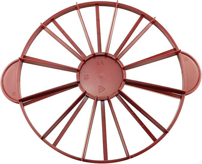 Tegg Cake Marker Round Cake Slice and Pie Slicer Divider 10 or 12 Slices Double Sided Cake Portion Marker Red