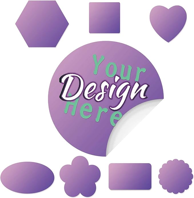 Custom Stickers for Business Logo Personalized Stickers Labels Customized with Photo, Name, Circle, Rectangle, Square, Waterproof Vinyl, Clear PVC,100,200pcs, 1",1.5",2", 3", 4",5" 6"
