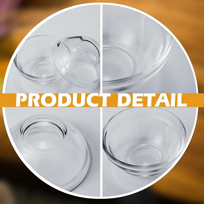 Pinkunn 36 Pack 2.4inch 1.52oz Small Clear Glass Ramekins Bowls Stackable Mini Glass Ingredient Dipping Bowls Small Prep Dishes for Spices Dipping Sauces Ice Cream Dessert, Dishwasher and Freezer Safe