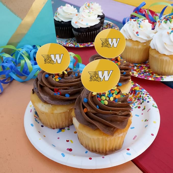 Missouri Western State University Primary Logo Cupcake Picks Toppers Decoration Set of 6