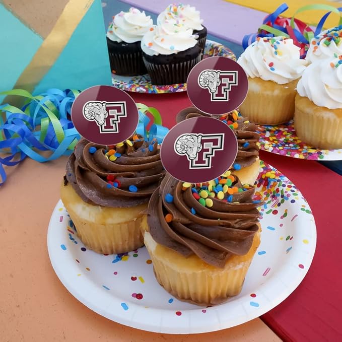 Fordham University Primary Logo Cupcake Picks Toppers Decoration Set of 6