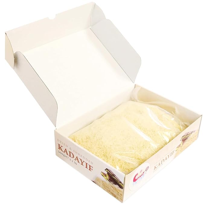 Premium 500gr Dried & Shredded Kadayif and 1 Lb Coating Melting Wafers Milk Chocolate Baking Cocoa Lite, Chocolate for Dubai Chocolate (Kataifi) Fillo Dough, Kurutulmus Kadayif Pastry Dough, Phyllo Dough Kosher