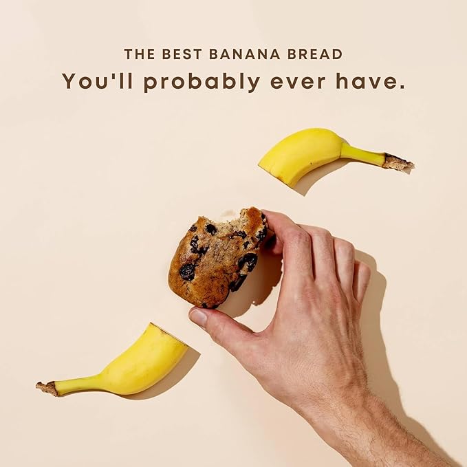 Gift Box of Gourmet Banana Bread by Sweetness Central, Baked Fresh for Each Order, Made with Belgian Chocolate Chips, The Perfect Dessert & Holiday Gift, Individually Wrapped to Arrive Soft & Moist, 6 Pack