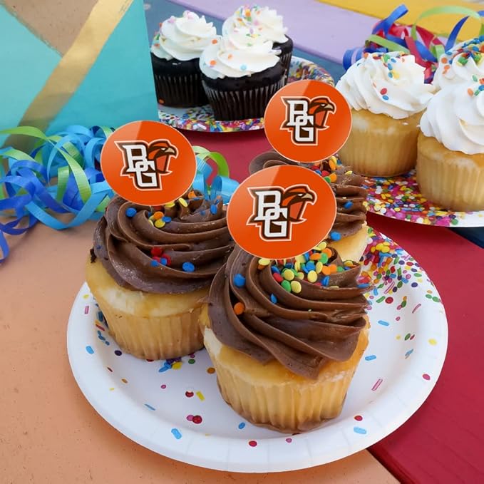 Bowling Green Primary Logo Cupcake Picks Toppers Decoration Set of 6