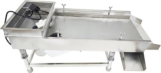 Electric Vibrating Sifter with 0.5mm Screen Straight Vibrating Sieve Shaker Stainless Steel Linear Sifter Machine Linear Shaker Single Motor 110v