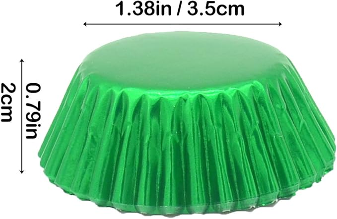 Mini Green Foil Cupcake Liners Muffin Baking Cups for Party and More, 300-Count