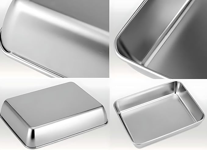 Old Tjikko Quarter Sheet Pan 14.2'' x 11'', 304 Stainless Steel Cookie Sheet Tray, Nonstick Baking Pan for Oven, Toaster, Cookie and Roasting, Dishwasher Safe & Rust Resistant