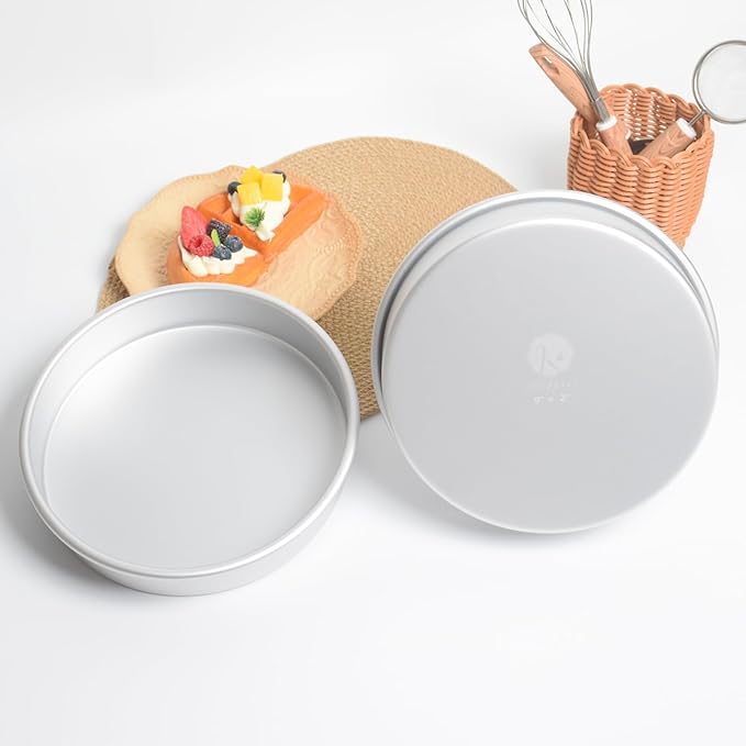 9×2 round Cake Pans Set of 2,Aluminum cake tin baking pan for birthday cake party (9×2 round Cake Pan, Set of 2)