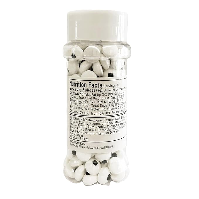 Sarah's Candy Factory Medium Size (0.4 inches) 2.82 Oz in Bottle Candy Eyes Eyeballs for Cake, Cupcake Toppers, Cookie Decorations Edible Sugar Icing Kosher in a Bottle