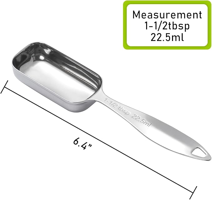 2PCS 1-1/2tbsp (22.5ml) Single Measuring Spoon, Individual Stainless Steel Long Handle Measure Teaspoon Only