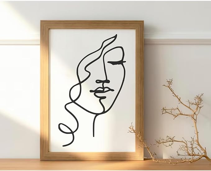 6 Pieces Lady Line Face Cake Stencils Women Theme Stencils for Painting on Canvas Female Face Cake Stencils for Decorating Cake (Women face)