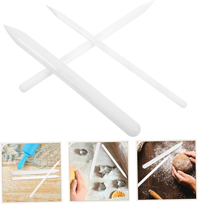 Cabilock 3Pcs Fondant Cake Tools Nonstick Silicone Rolling Pin Carving Modeling Stick for Decorating Cakes Cookies Pastry and Craft Clays Easy to Use for Beginners